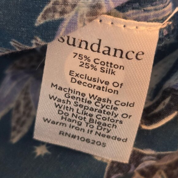 NWT! Sundance Arvilla Blue Floral Silk Cotton Blouse Small Balloon Sleeves Boho - Picture 11 of 11